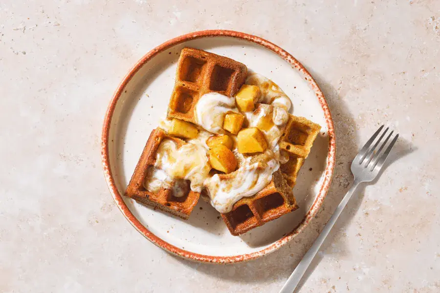 Apple Toffee Waffles