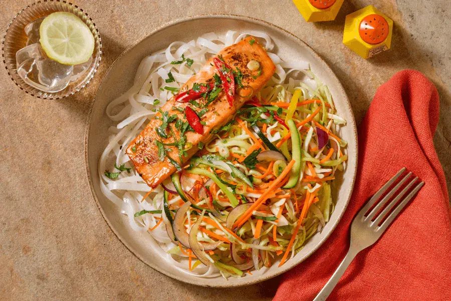 Teriyaki Salmon Noodles,