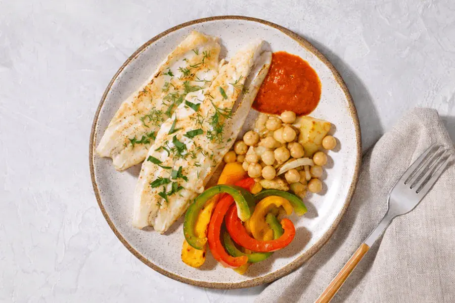 Saffron & Paprika Baked Bass