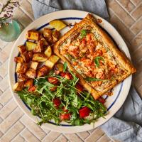 Flaked Salmon Tart With Crispy Potatoes