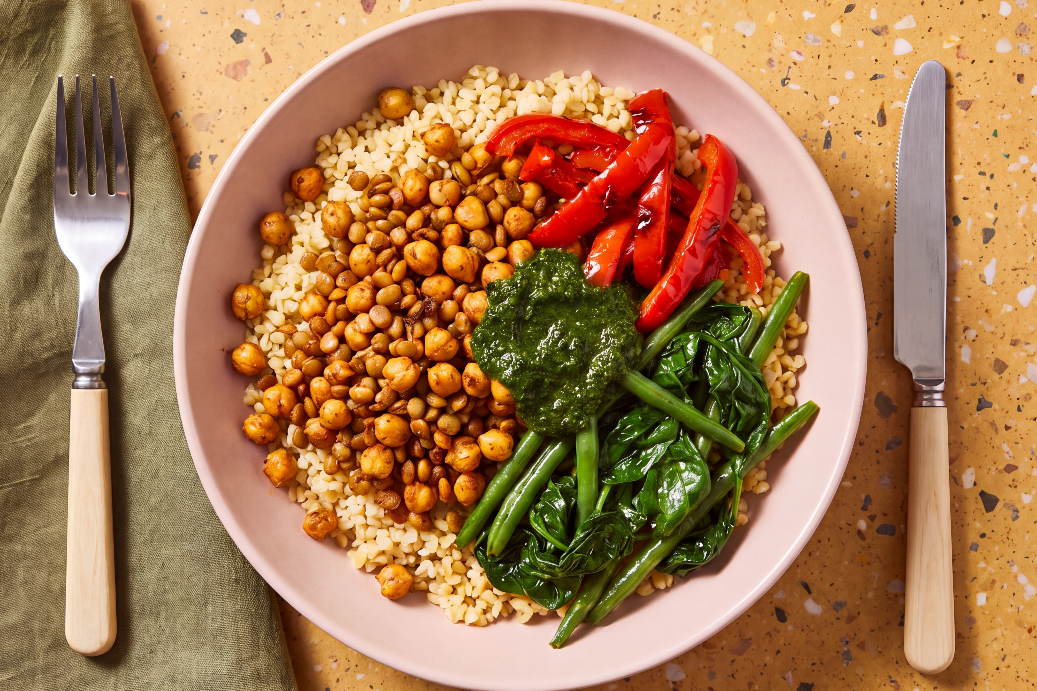 Chickpea and Lentil Shawarma Bowl