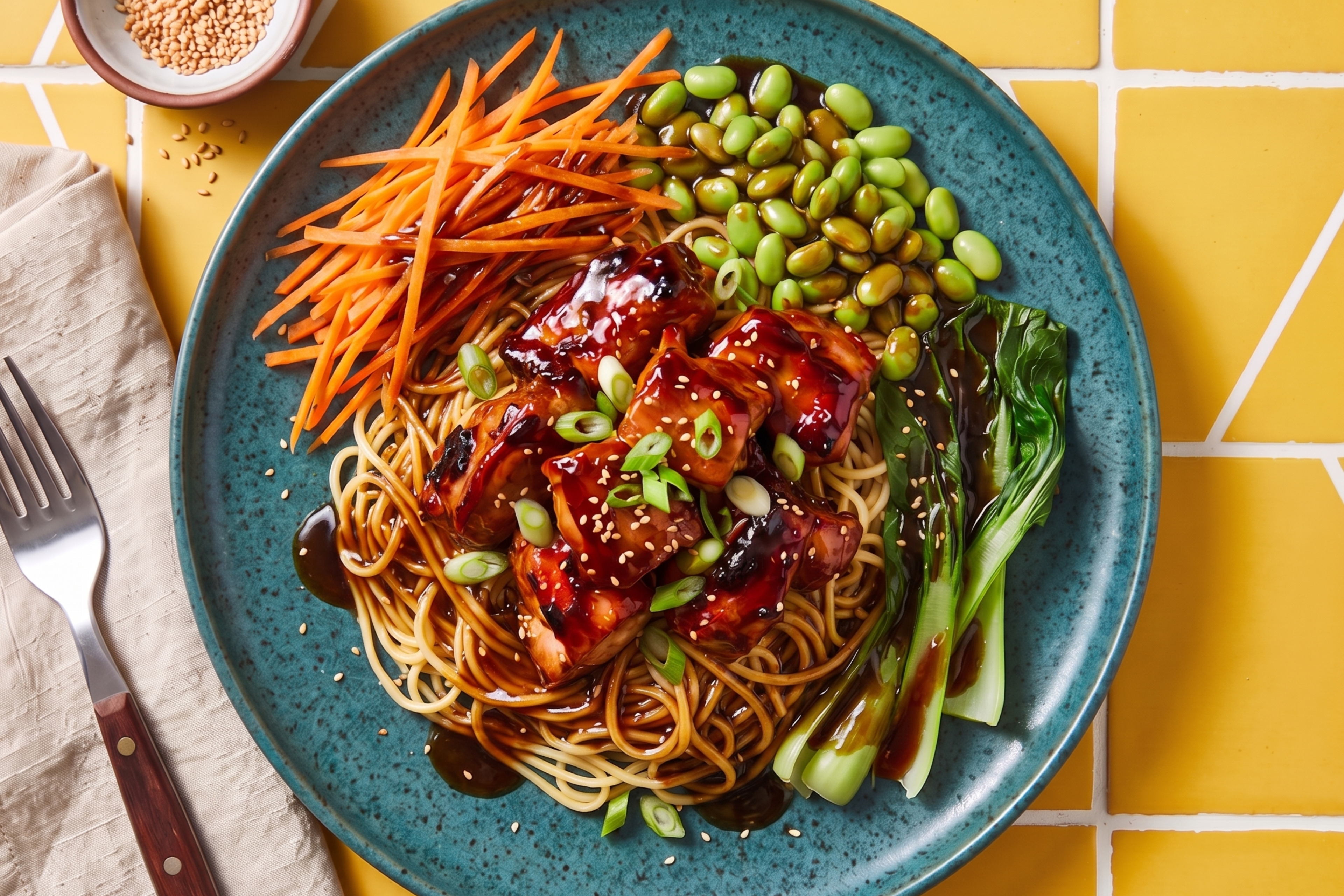 Sticky Chinese Chicken Noodles