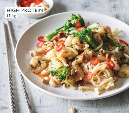 Drunken Noodles with King Prawns