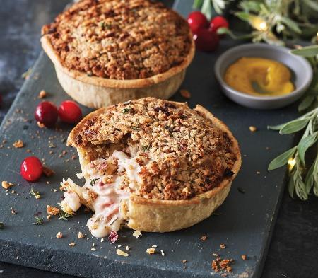 Turkey, Ham & Cranberry Pie