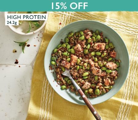 Soy Salmon with Edamame & Grains