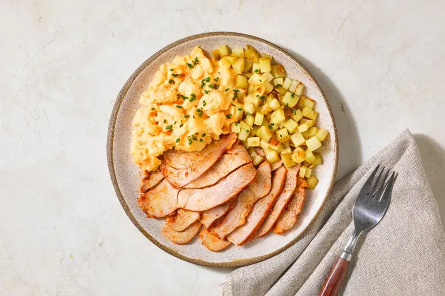 Scrambled Egg, Potato Hash & Turkey Bacon