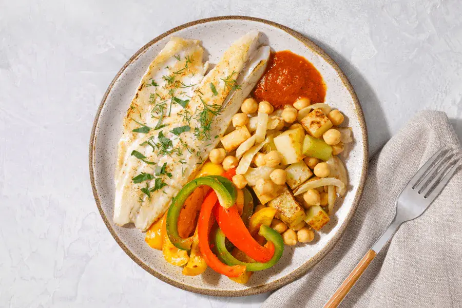 Saffron & Paprika Baked Bass