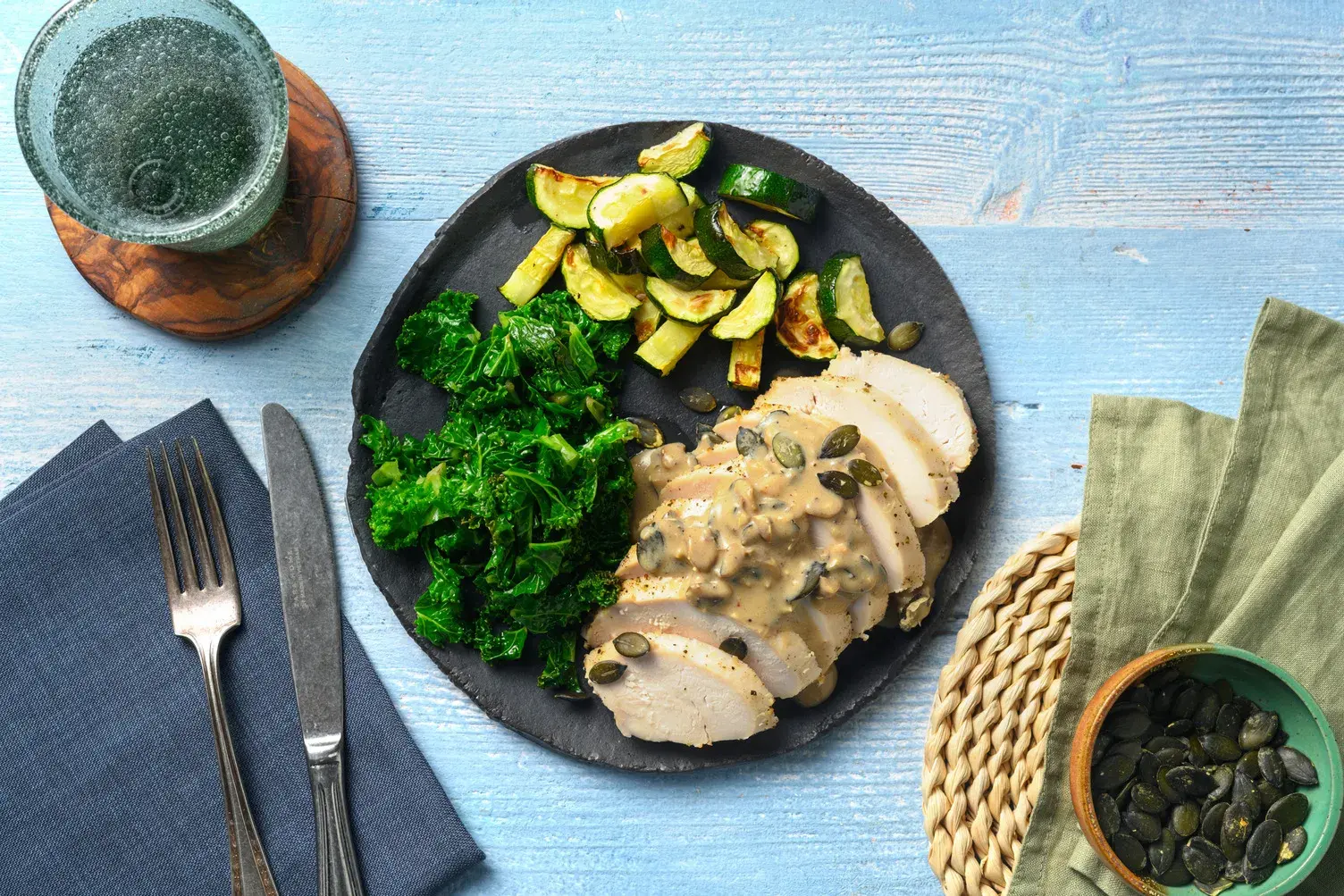 Creamy Mushroom Peppered Chicken Breast