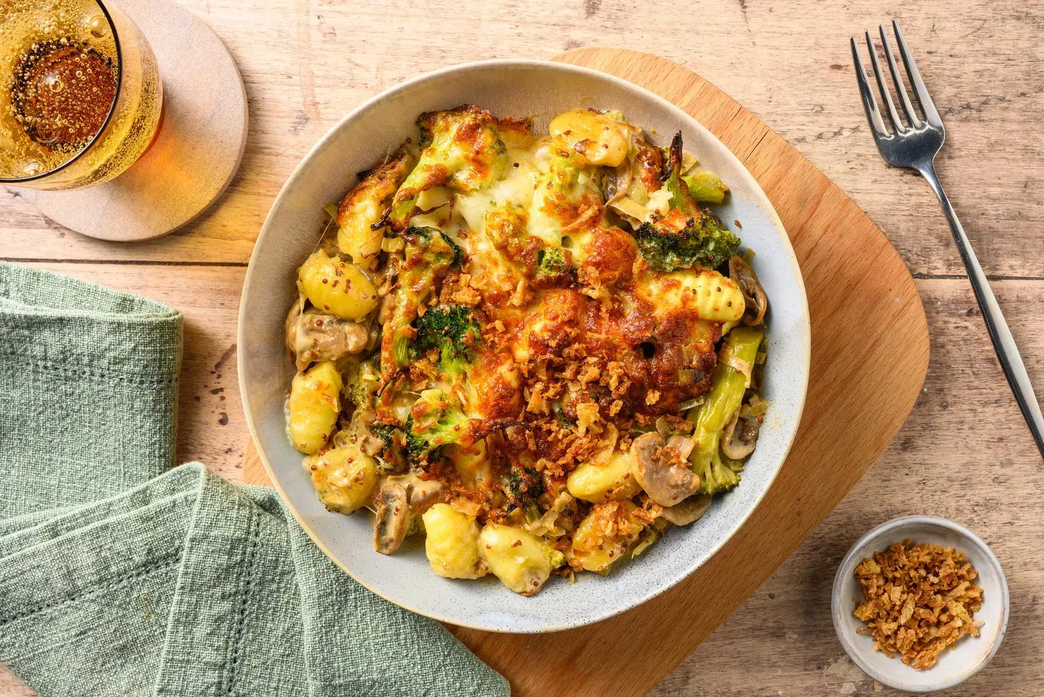 Chicken, Cheddar Cheese and Wholegrain Mustard Gnocchi Bake