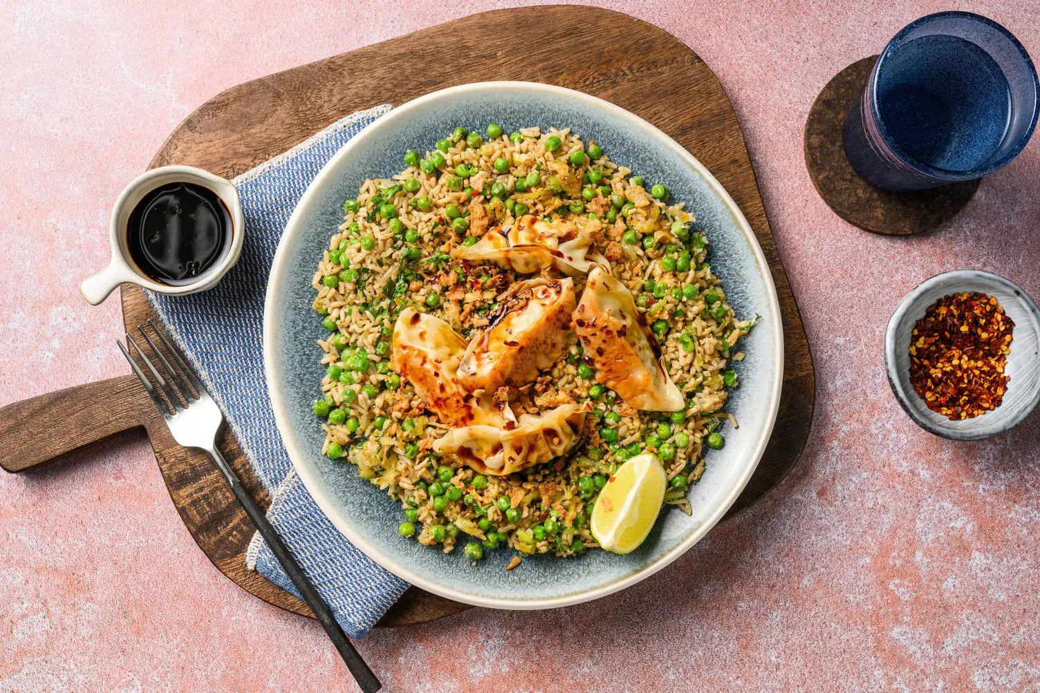 Vegetable Gyozas & Indonesian Inspired Fried Basmati Rice