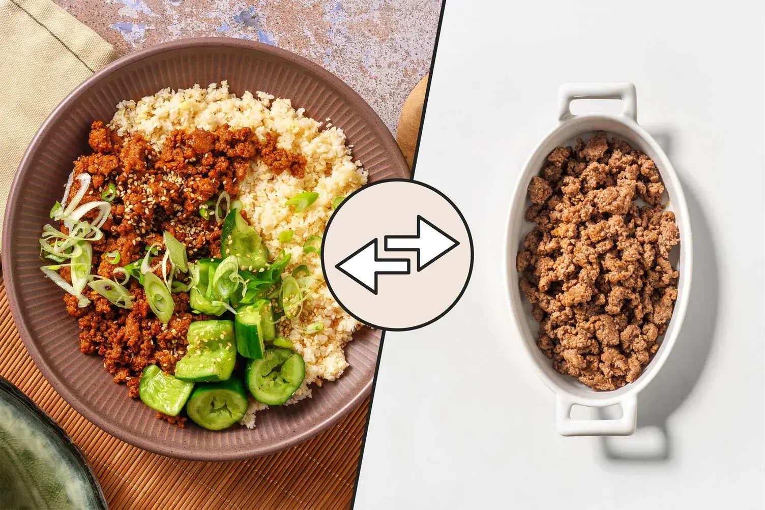 Beef Thai Larb Inspired Cauliflower Rice Bowl