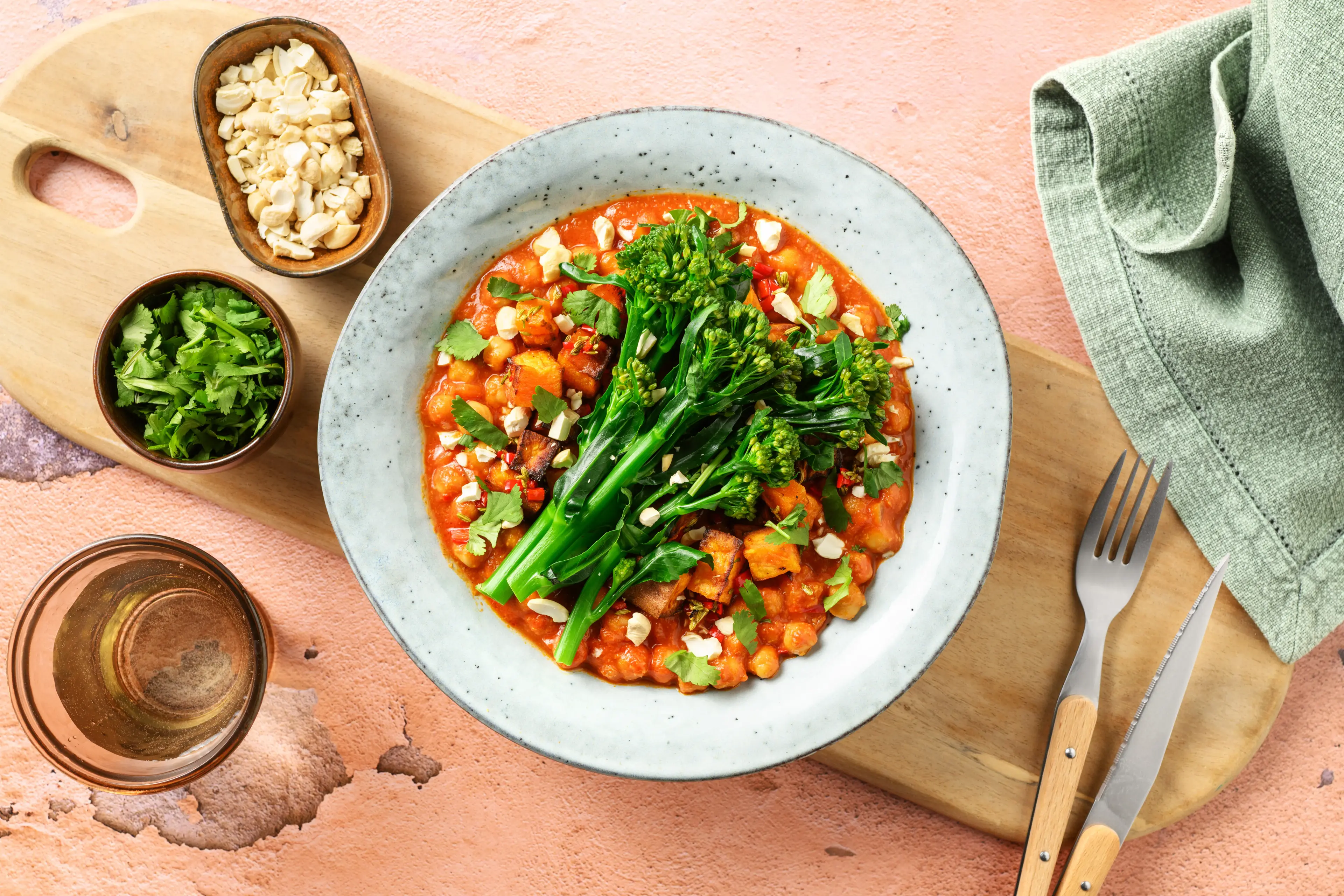 Chana Masala and Gunpowder Sweet Potatoes