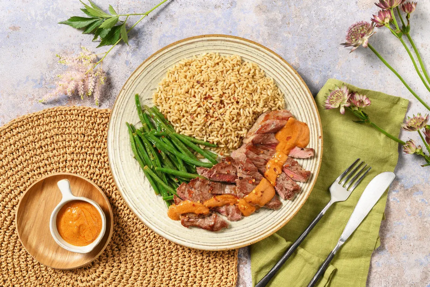 Lamb Steak in a Spicy Peanut Sauce