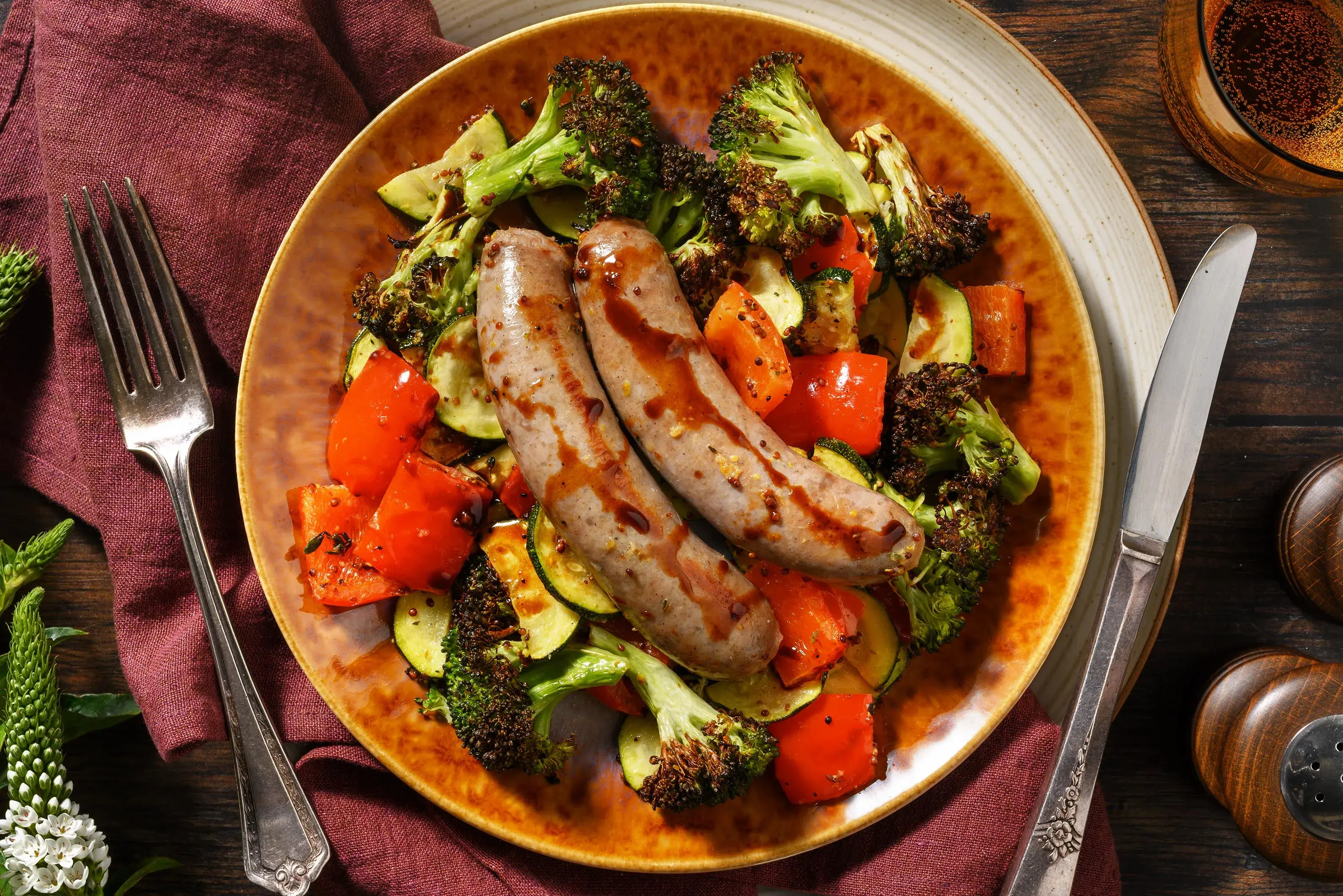 Mustard & Thyme Sausage and Roasted Veg Traybake