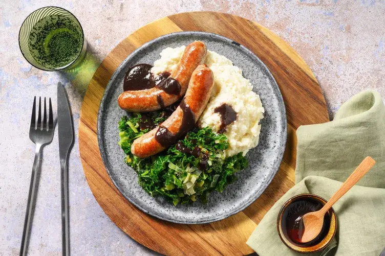 Double Cumberland Sausages in a Red Wine Jus