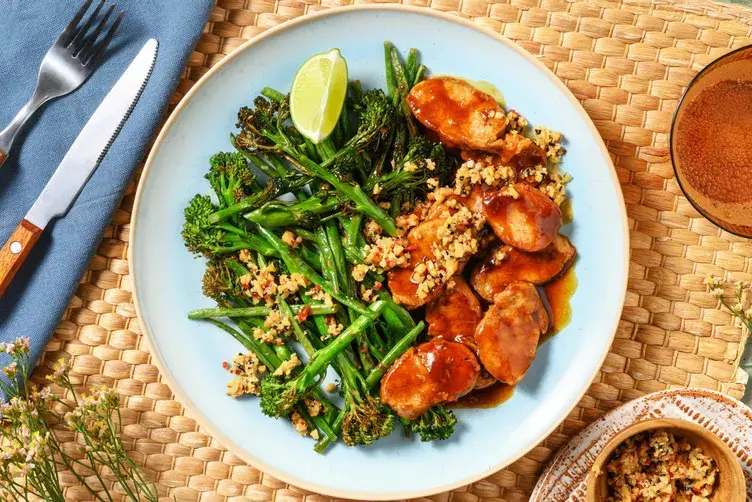 Teriyaki Pork Fillet and Sesame-Peanut Vegetables