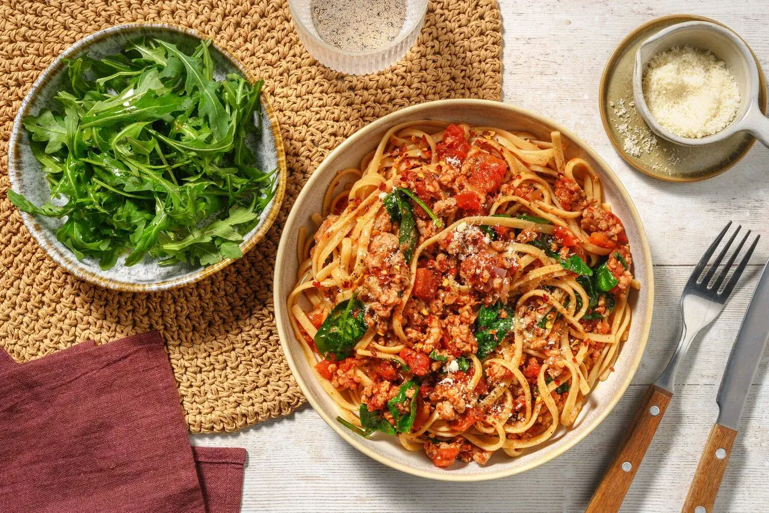 Tuscan Inspired Beef and Spinach Linguine