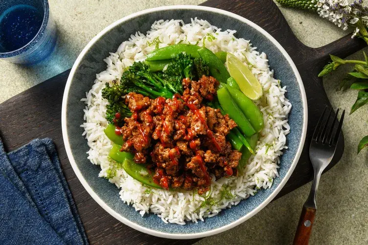 Stir-Fried Bulgogi Pork on Zesty Rice