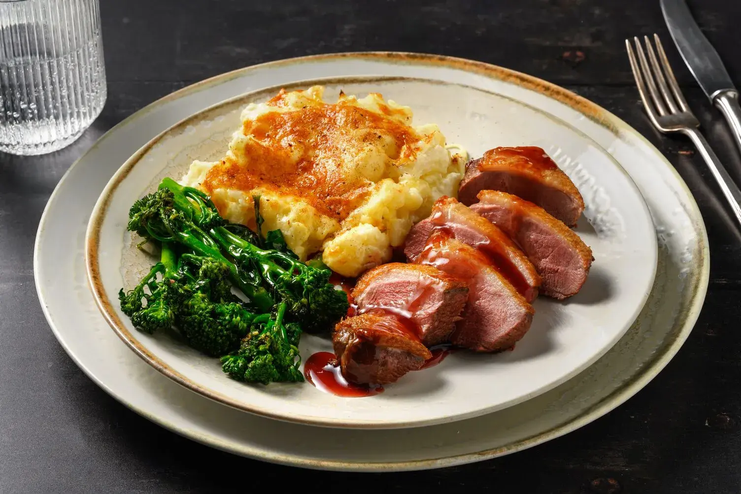 Duck Breast in a Rich Red Wine Jus