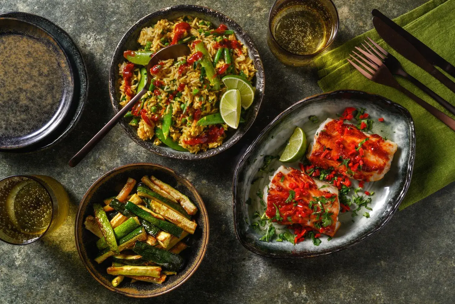 Singaporean Inspired Spicy Cod & Crab Fried Rice