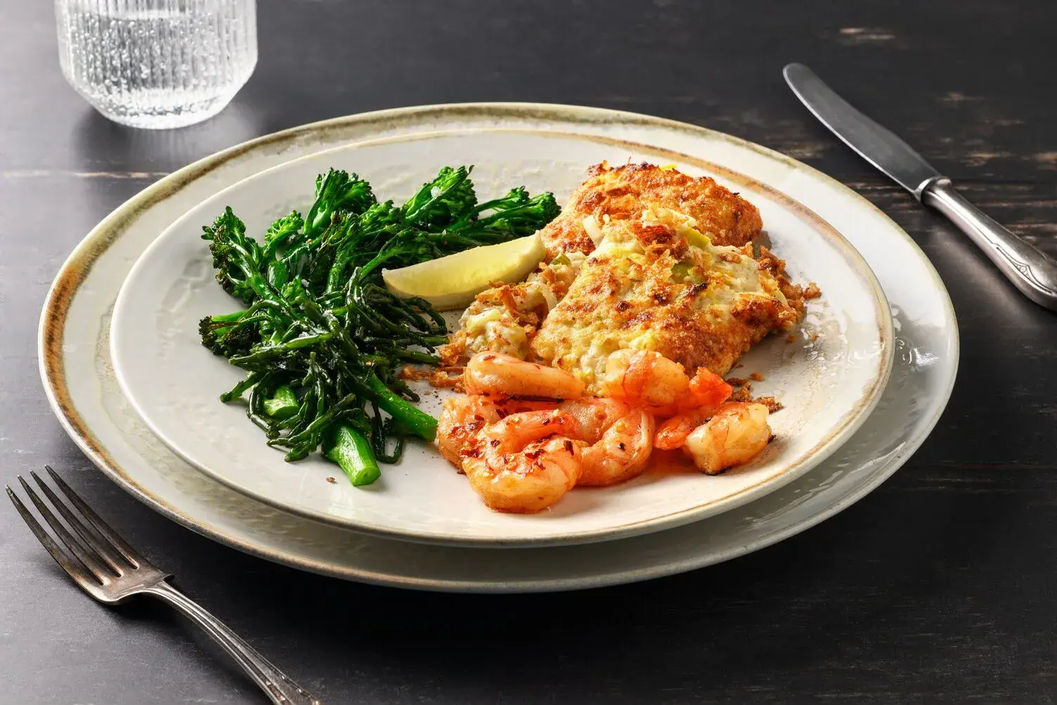 Cheesy Crab & Leek Gratin and Chilli Lemon Butter Prawns