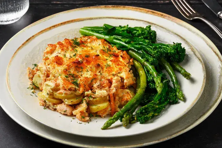 Scandi Inspired Creamy Dill Salmon Bake
