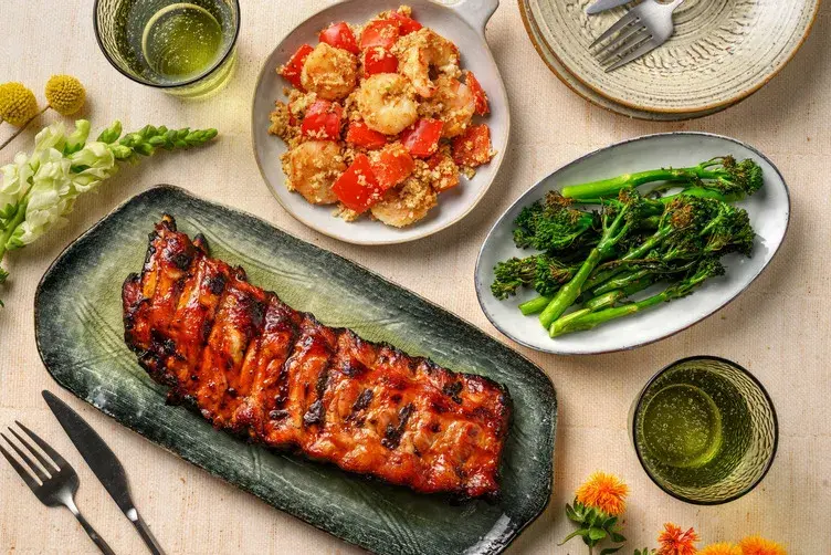 Honey-Soy Pork Ribs and King Prawn Cauli Rice