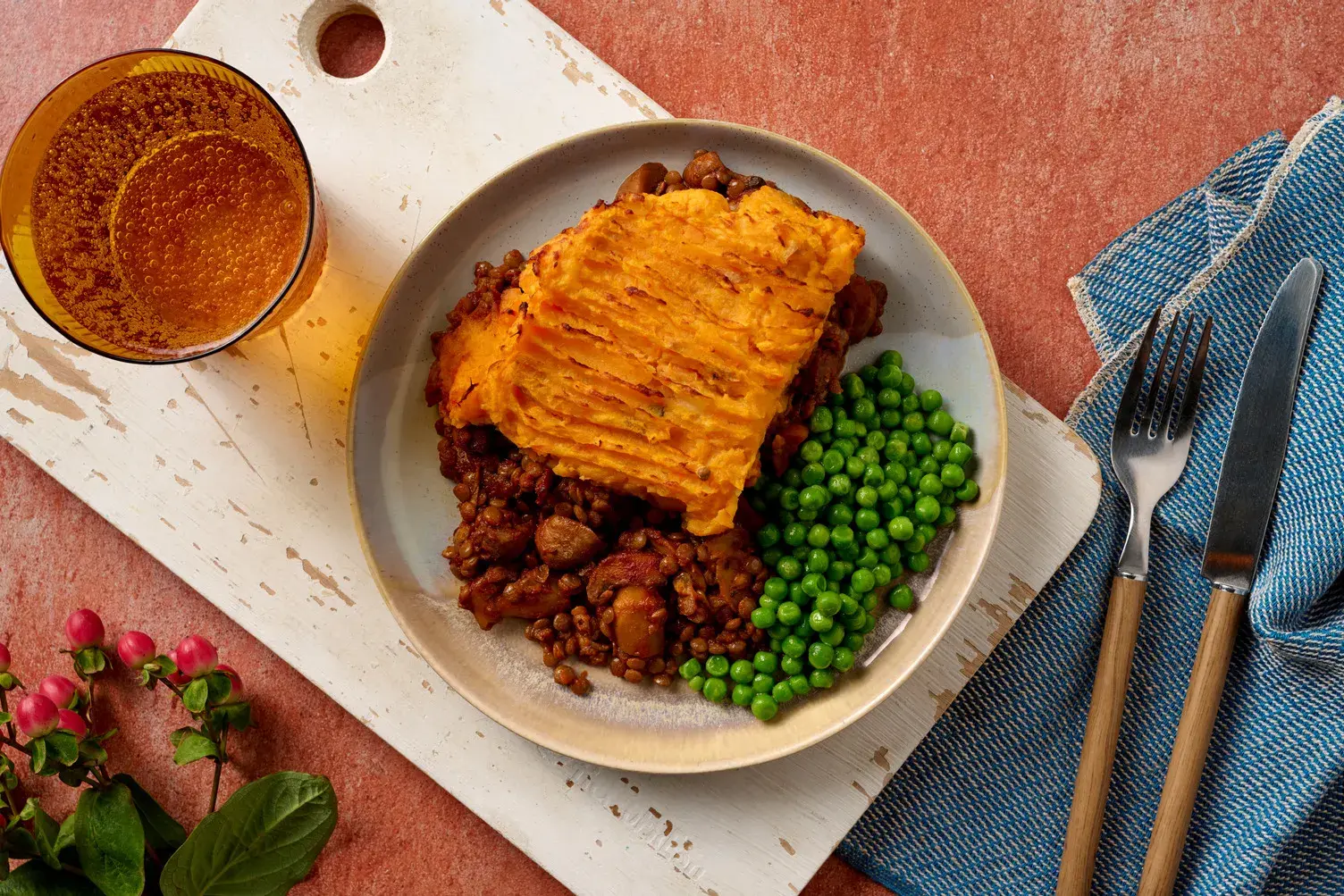 Rich Chestnut Mushroom and Lentil Cottage Pie