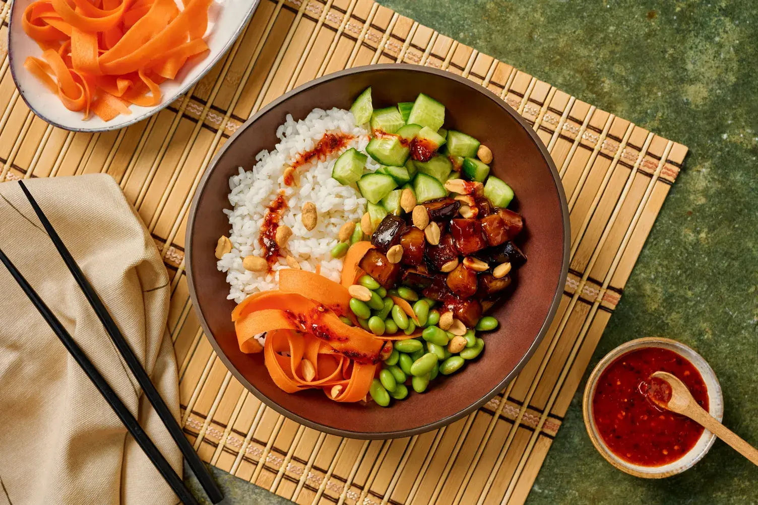 XO Glazed Aubergine & Sushi Rice Bowl