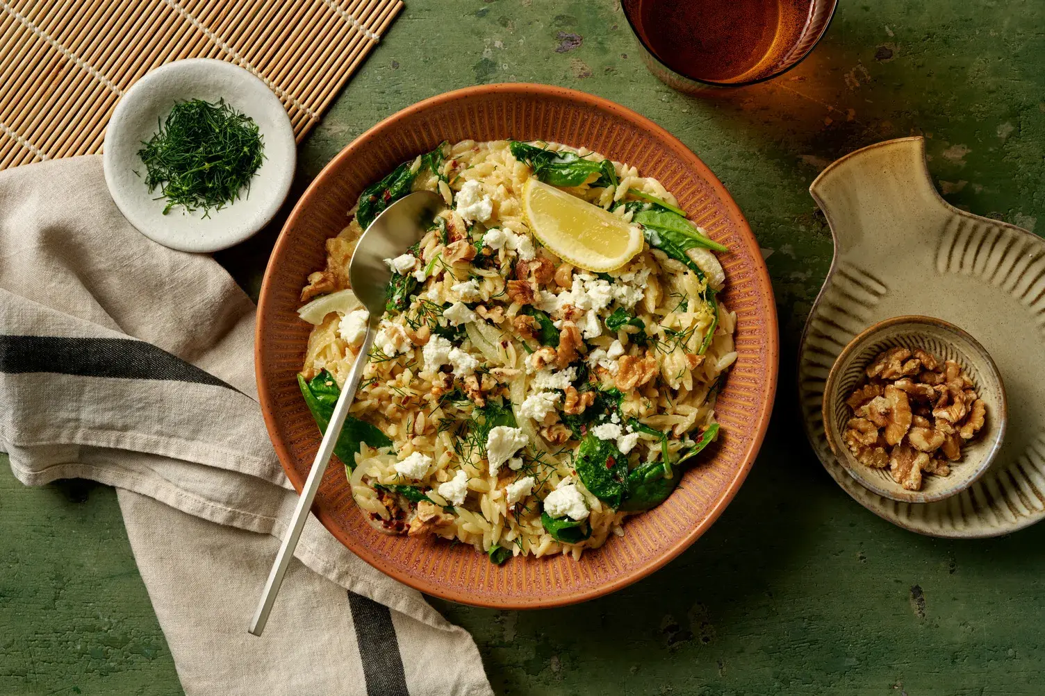 Creamy Spanakopita Inspired Orzo