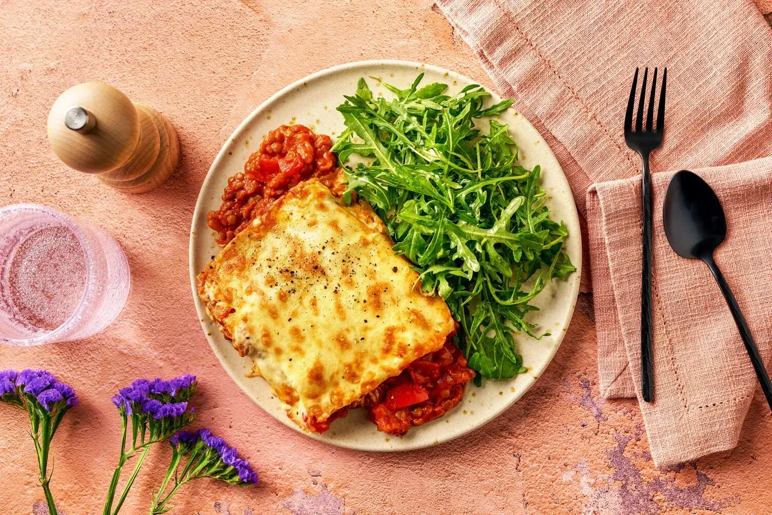 Triple Cheese and Lentil Ragu Lasagne