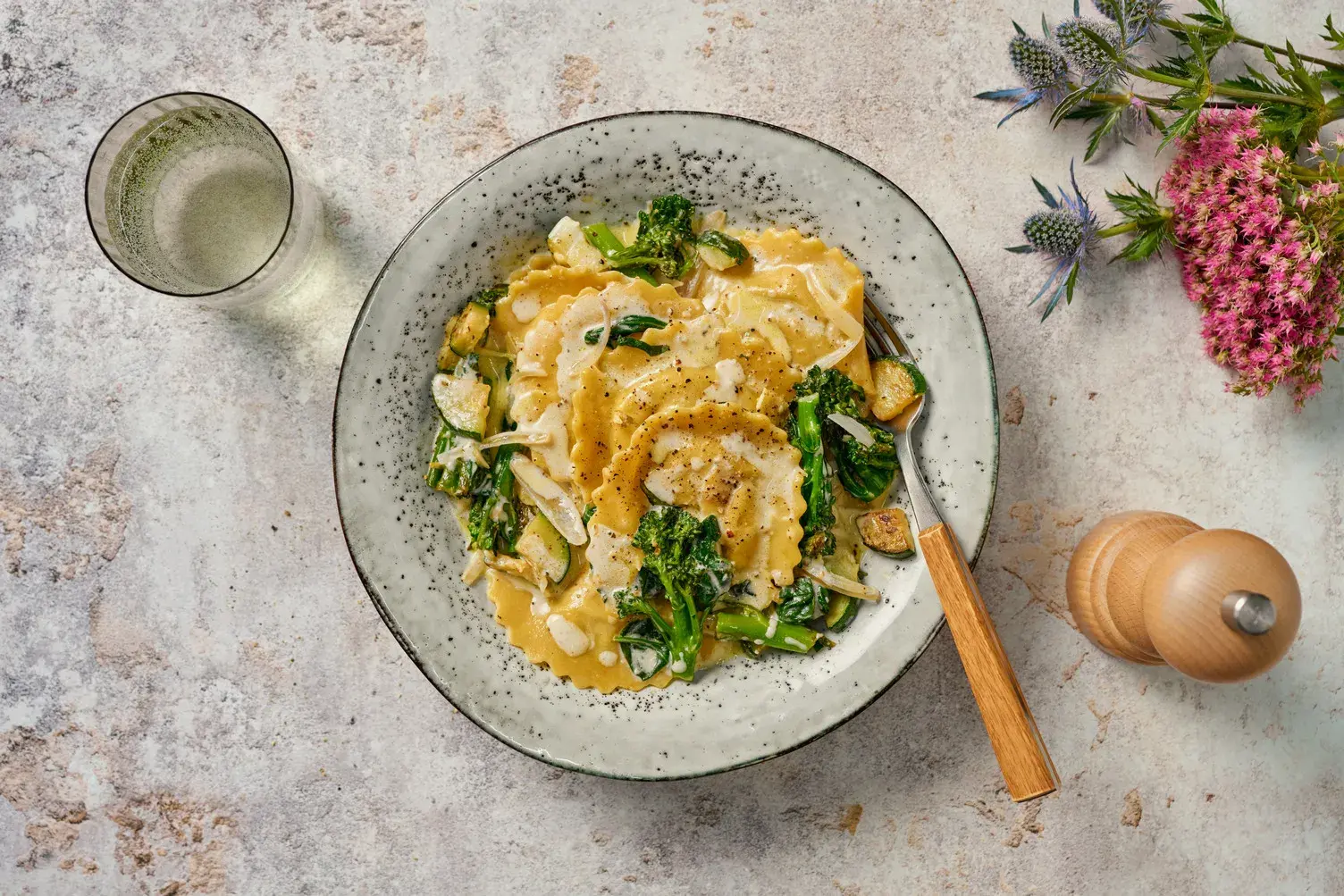 Creamy White Wine Chicken, Pumpkin & Sage Girasoli