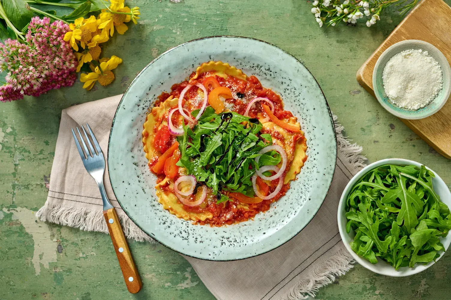 Chicken and Spicy Arrabbiata Inspired Pumpkin & Sage Girasoli