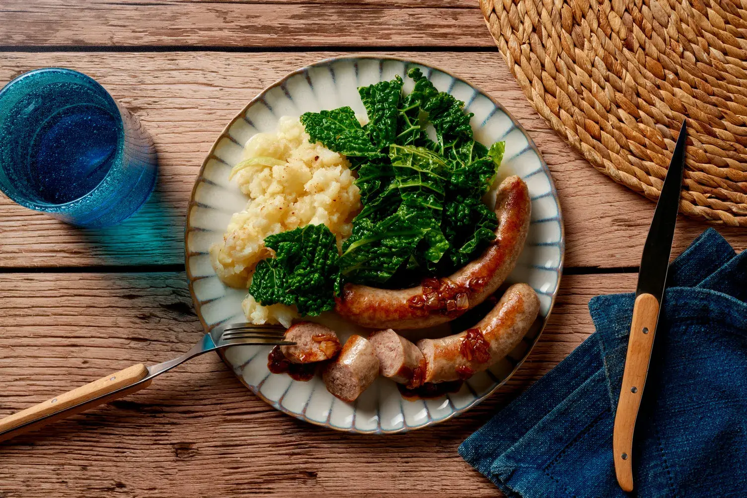 Sausages and Buttery Cauli Mash