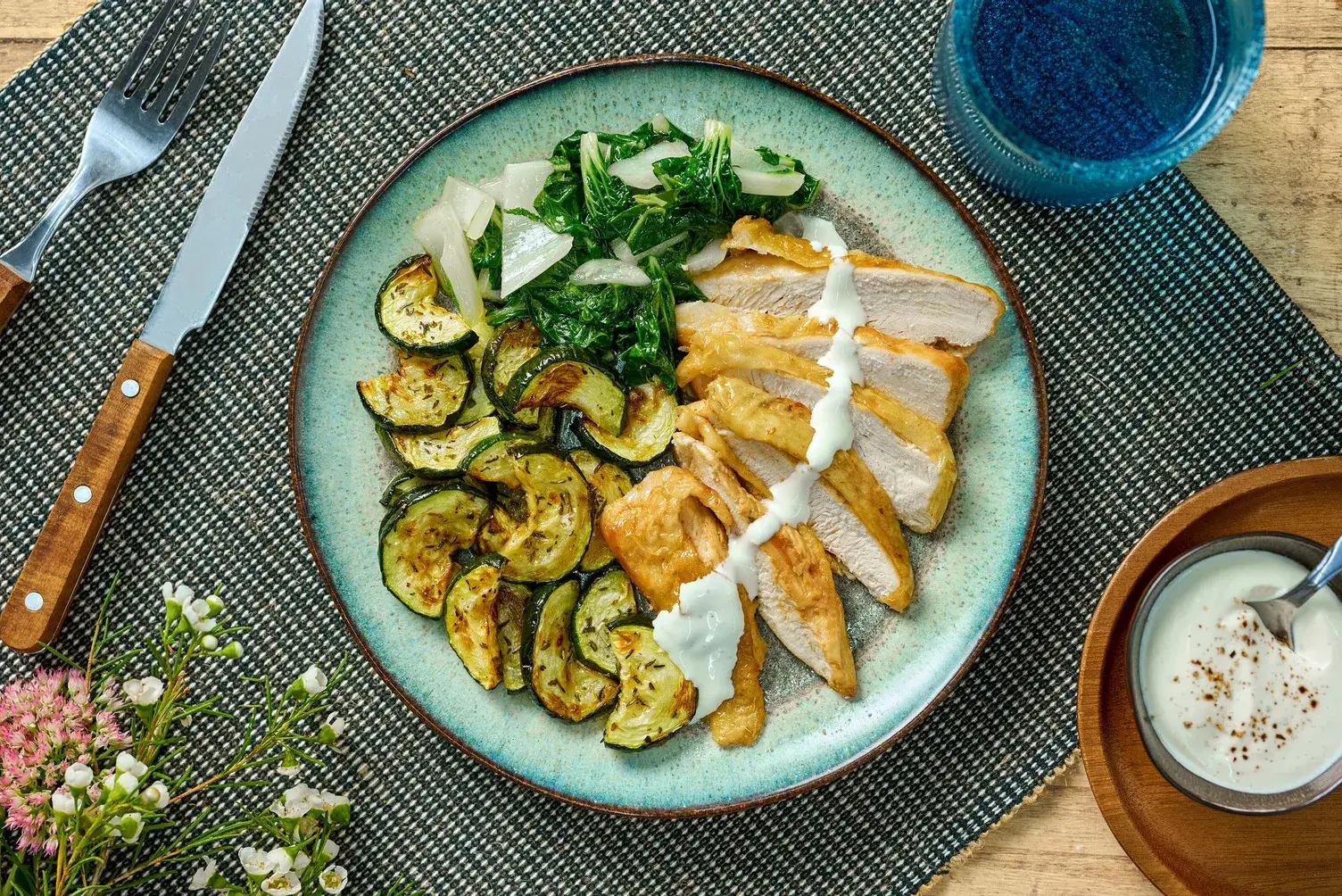 Double Roasted Skin-On Chicken in a Cream Cheese Sauce