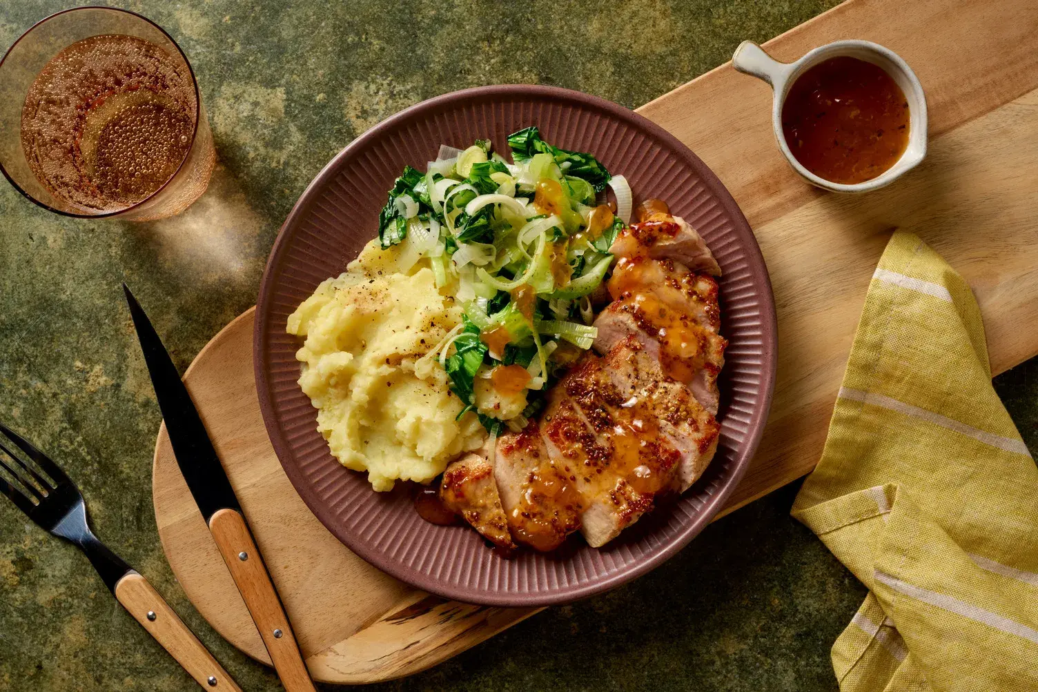 Honey Mustard Glazed Pork Steak
