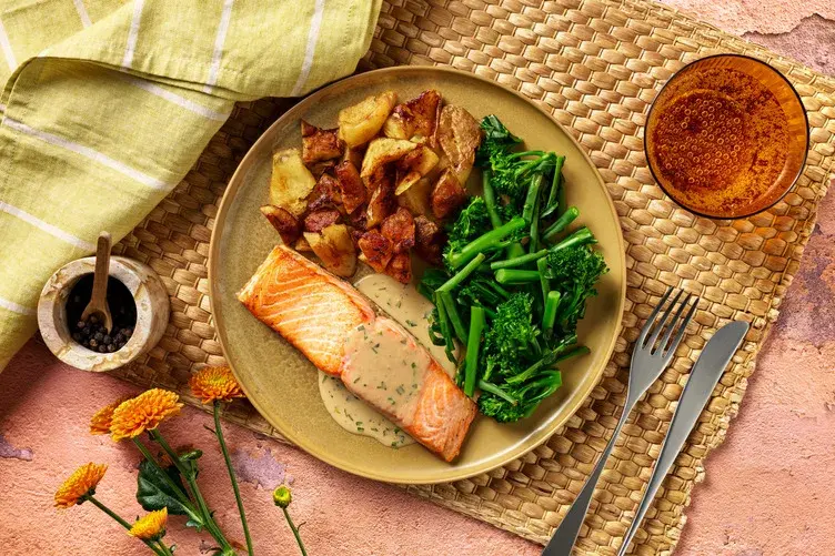 Pan-Fried Salmon and a Creamy Tarragon Sauce