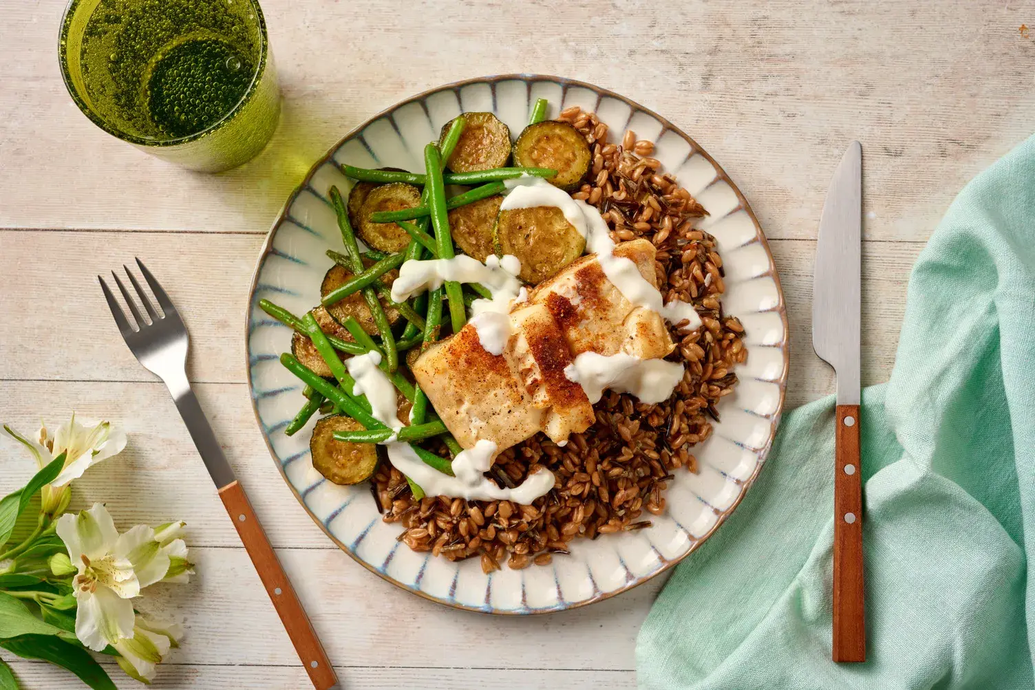 Spiced Pan-Fried Haddock and Wild Rice & Spelt