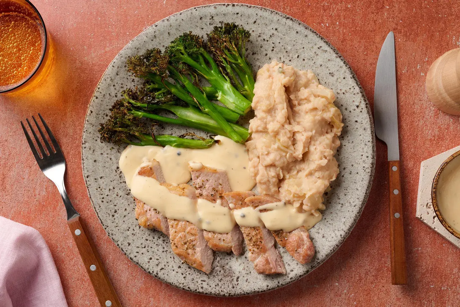 Oregano Pork Steak in a Peppercorn Sauce