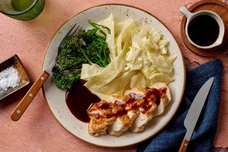 Garlic & Herb Chicken and Creamy Hispi Cabbage