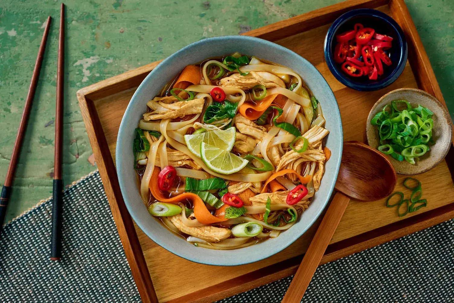 Aromatic Pulled Chicken Noodle Soup