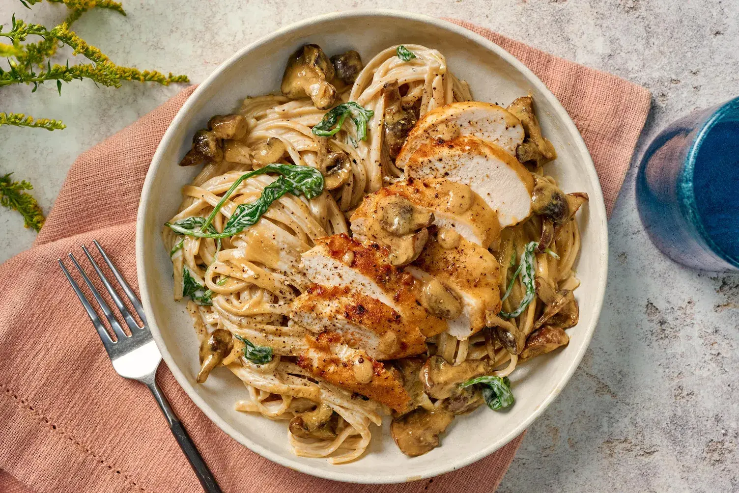 Double Super Umami Chicken and Mushroom Linguine