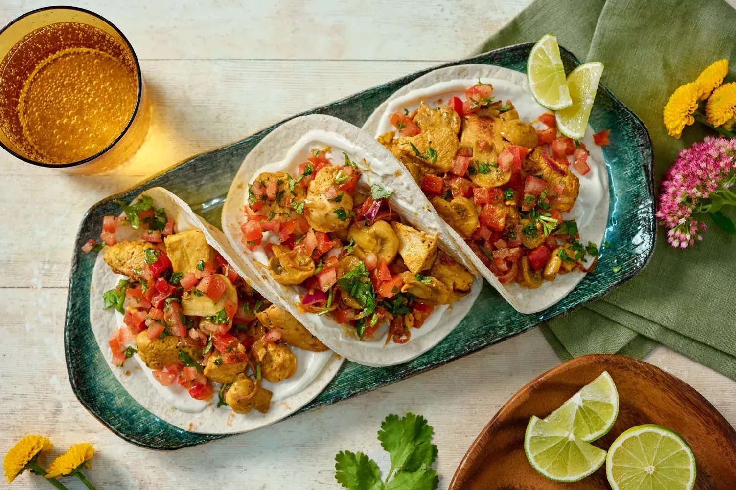 Amarillo Chilli Chicken and Mushroom Tacos