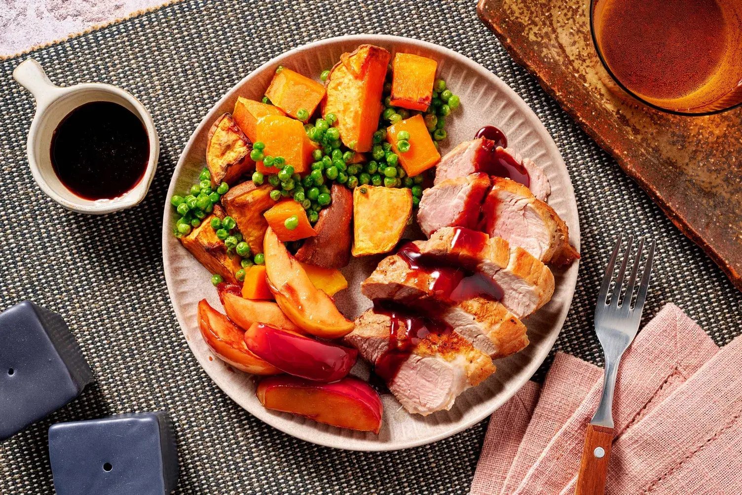 Pork Fillet and Harvest Vegetable Traybake
