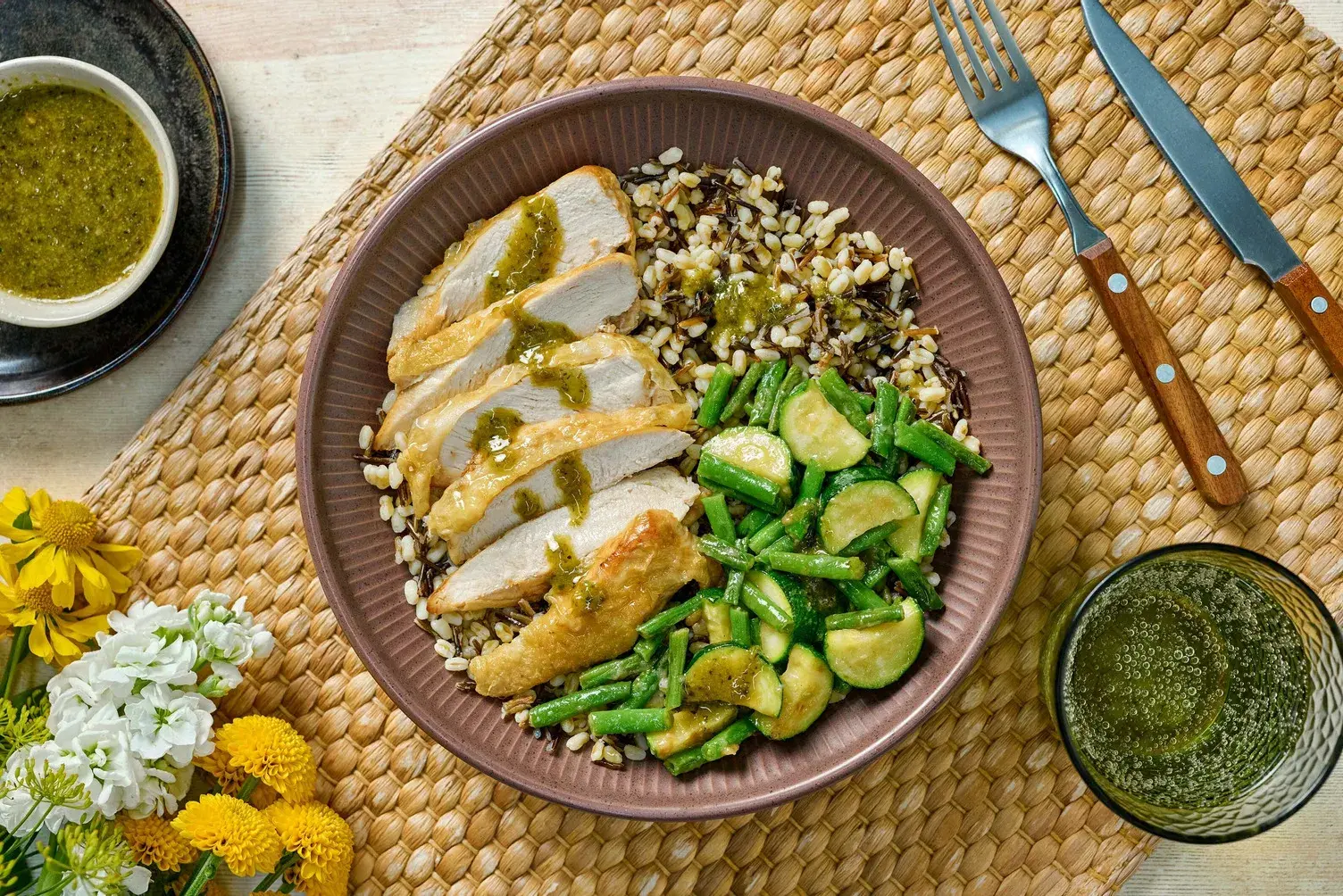 Green Chutney Glazed Chicken Breast
