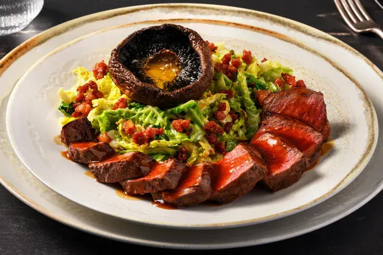 21 Day Aged Sirloin Steak and Creamy Cabbage