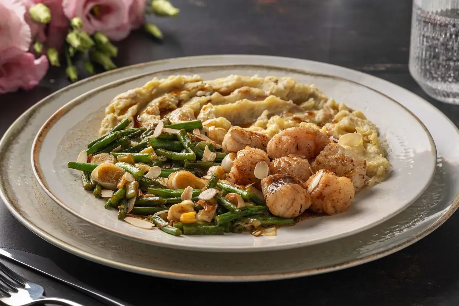 Herbed Monkfish Medallions in a Brown Butter Sauce