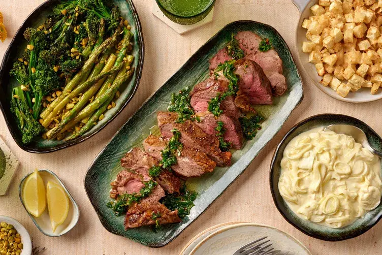 Roast Lamb in a Mint Salsa Verde