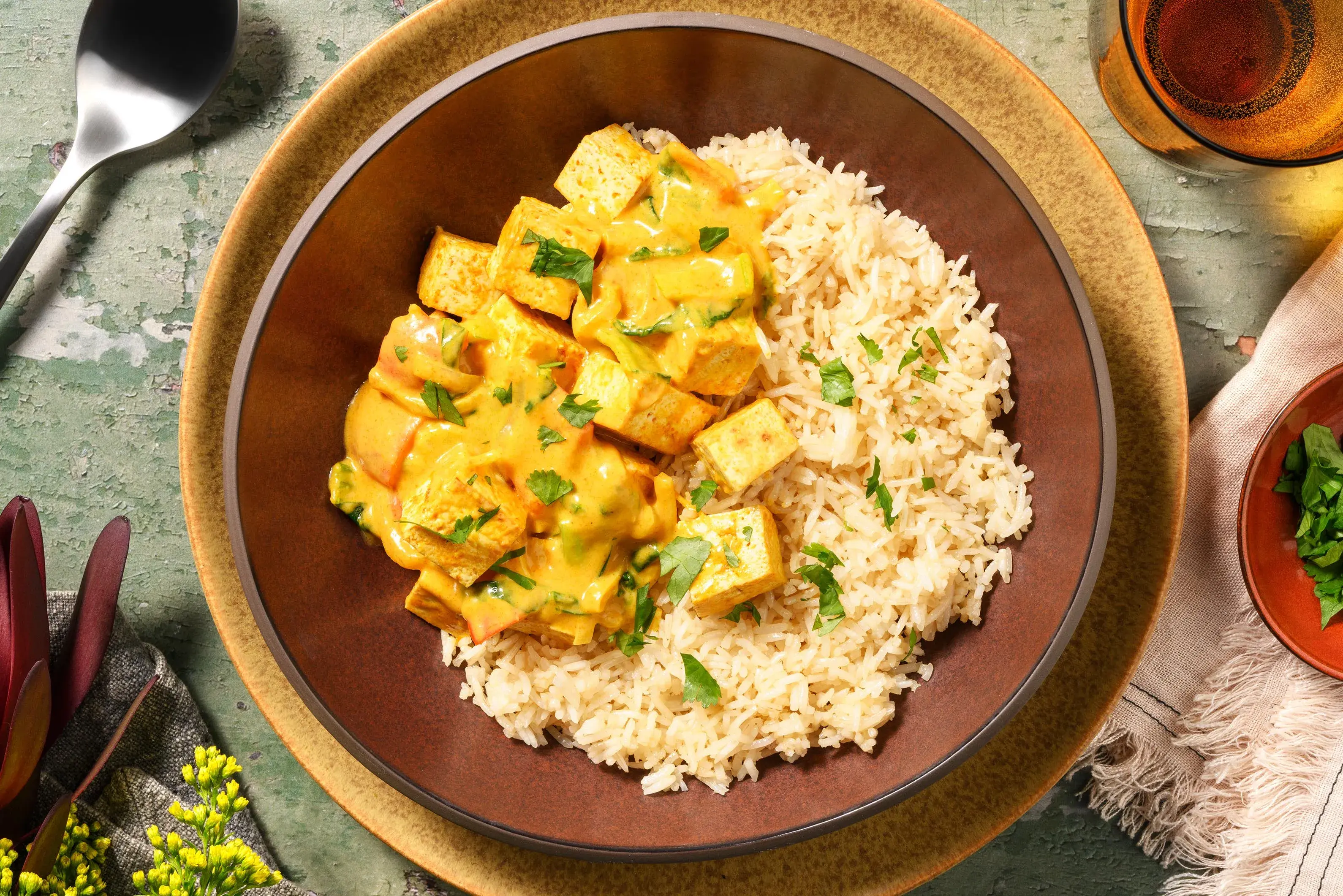 Thai Yellow Inspired Tofu Curry Bowl