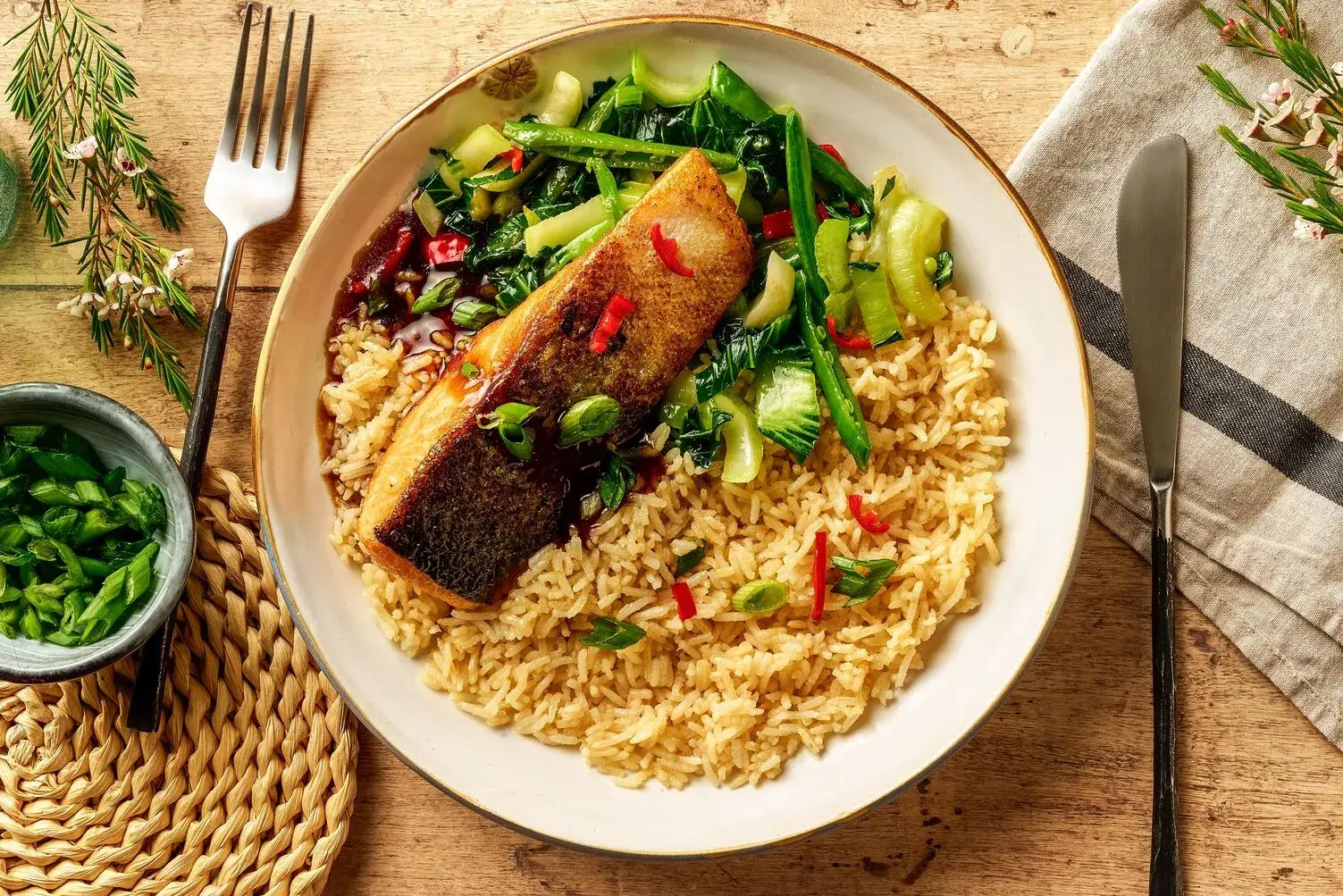 Japanese Inspired Salmon Teriyaki Bowl